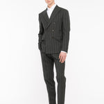 Abito doppiopetto gessato lana vergine 44 / VERDE