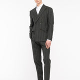 Abito doppiopetto gessato lana vergine 44 / VERDE