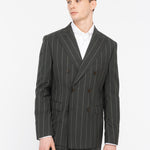 Abito doppiopetto gessato lana vergine 44 / VERDE