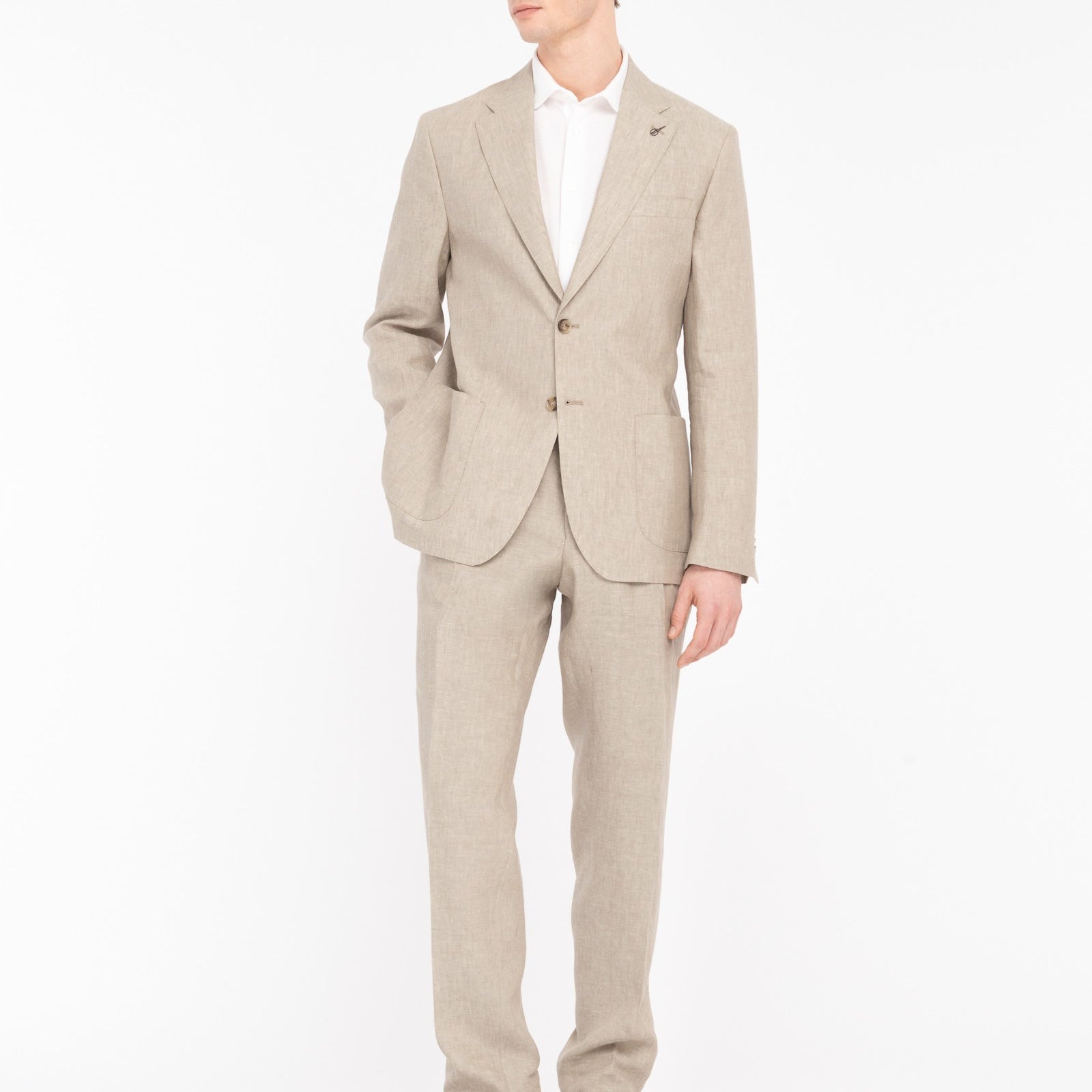 Abito sfoderato in lino 44 / BEIGE