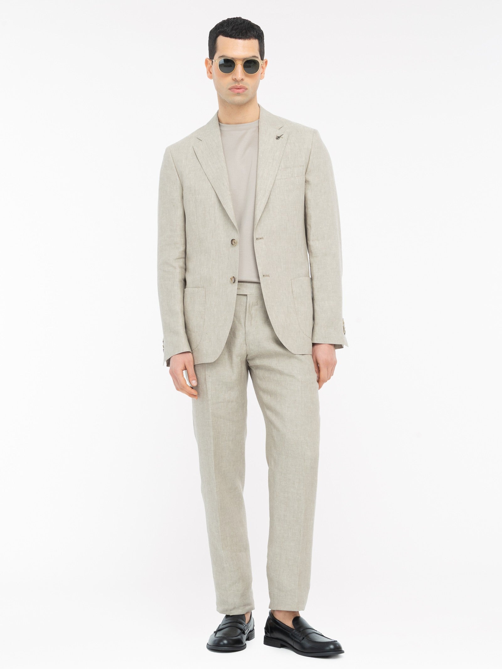 Abito sfoderato in lino 44 / BEIGE