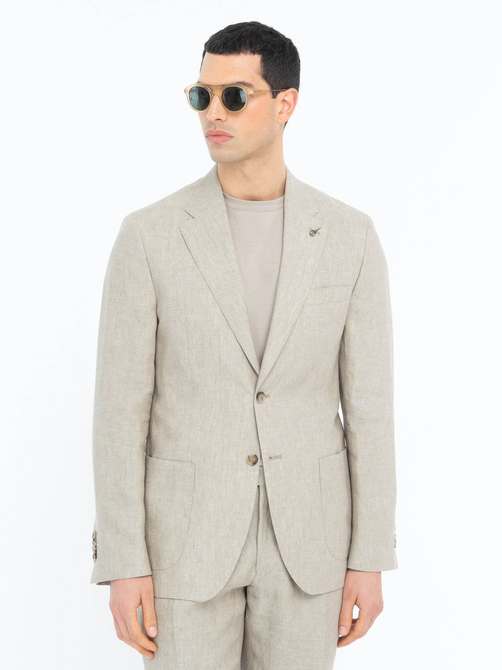 Abito sfoderato in lino 44 / BEIGE