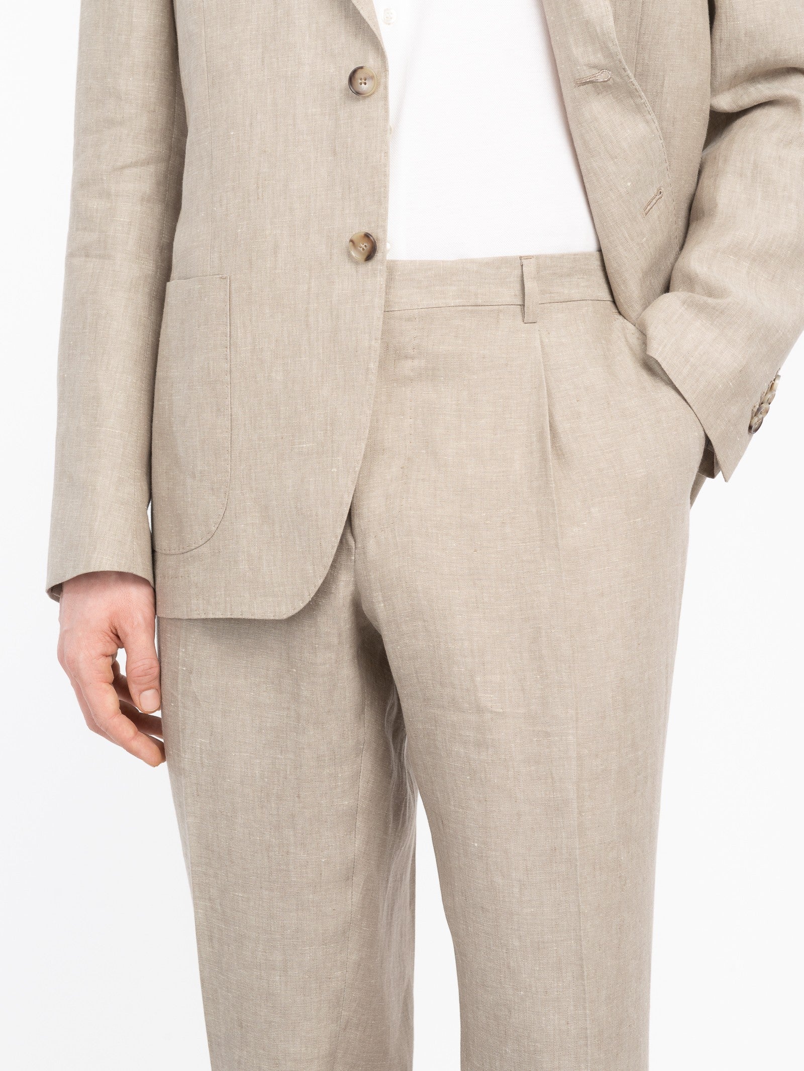 Abito sfoderato in lino 44 / BEIGE