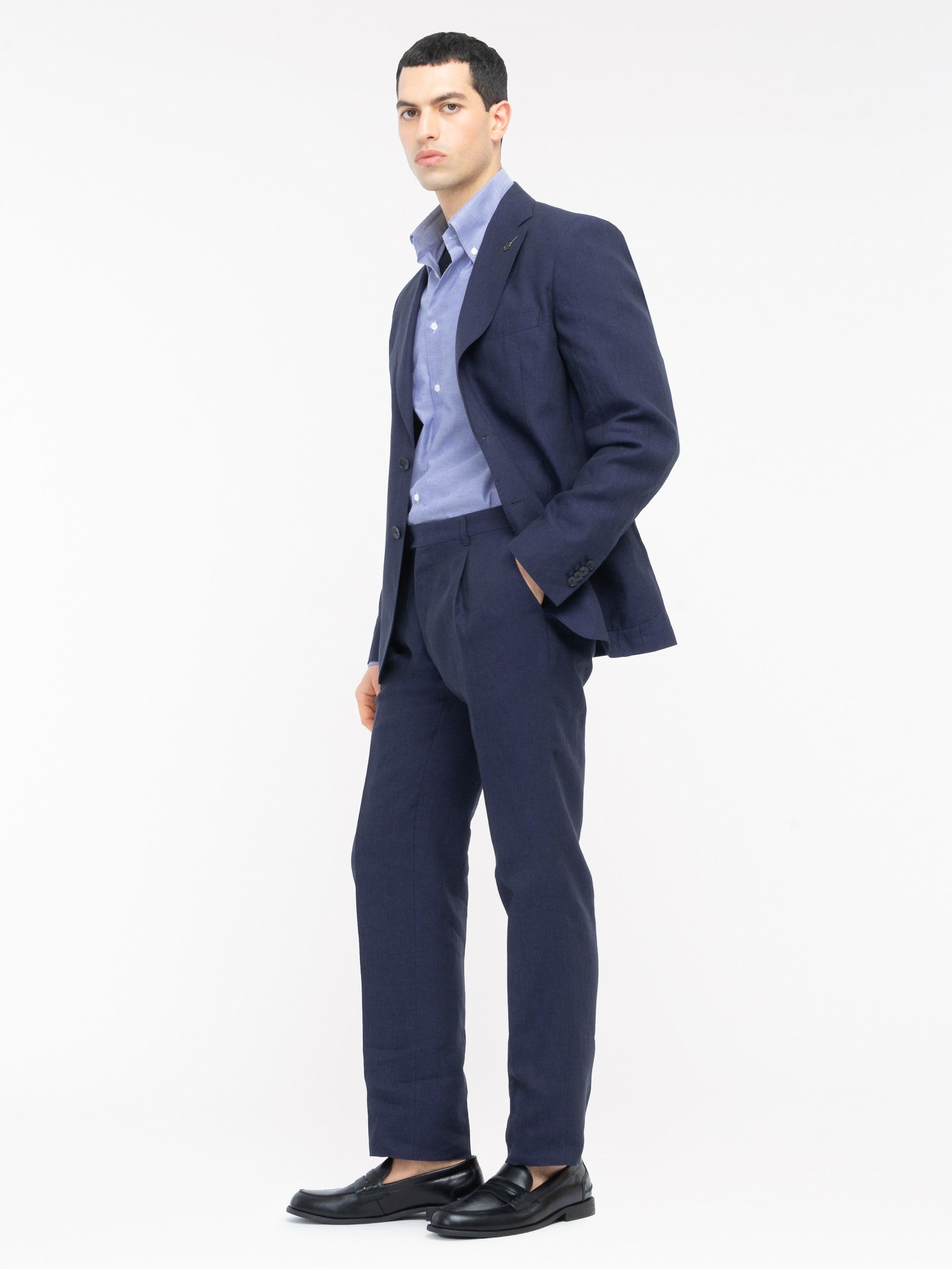 Abito sfoderato in lino 44 / BLU