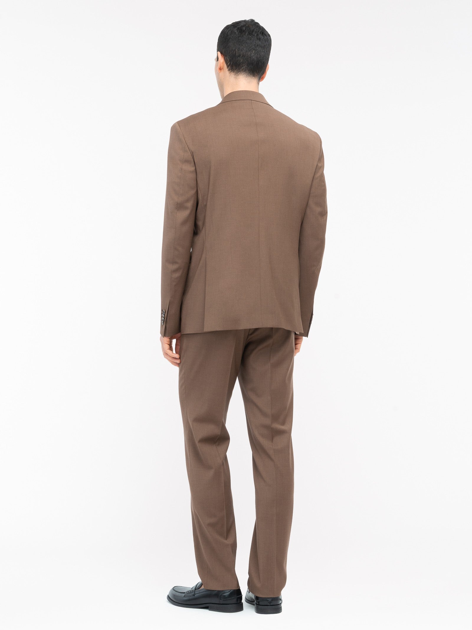 Abito in fresco di lana stretch 44 / MARRONE