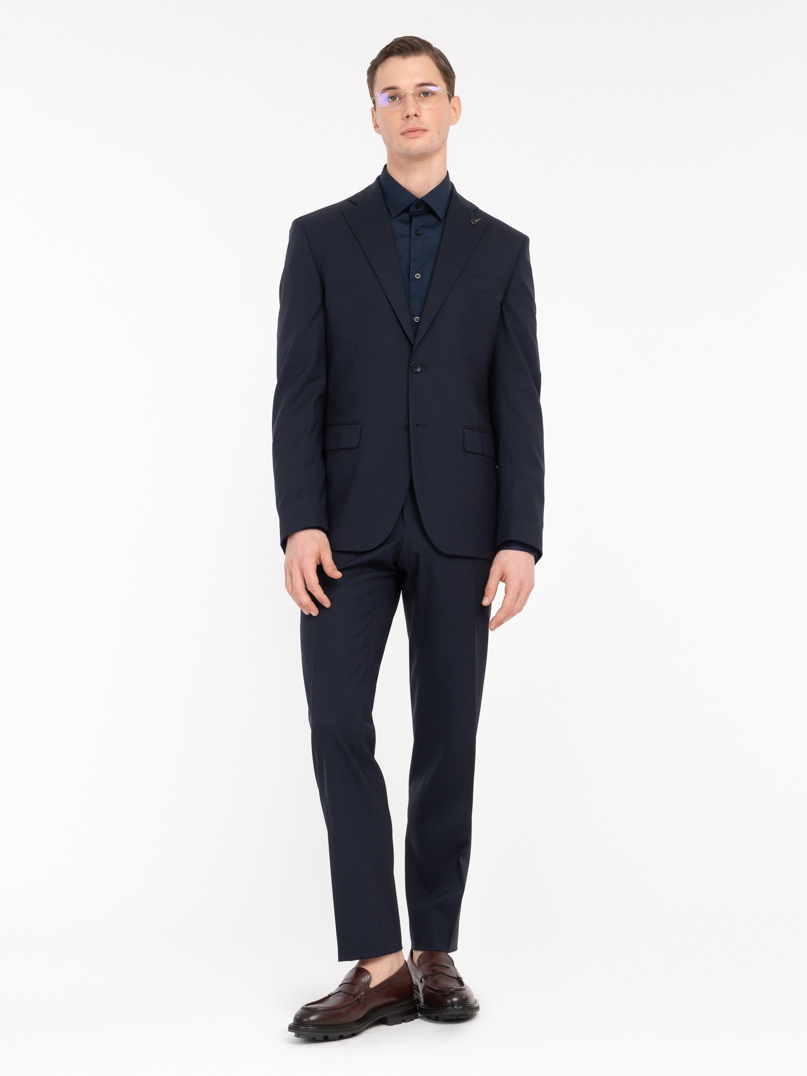 Abito in fresco di lana stretch 44 / BLU