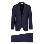Abito micro check lana vergine super 110`s 44 / BLU