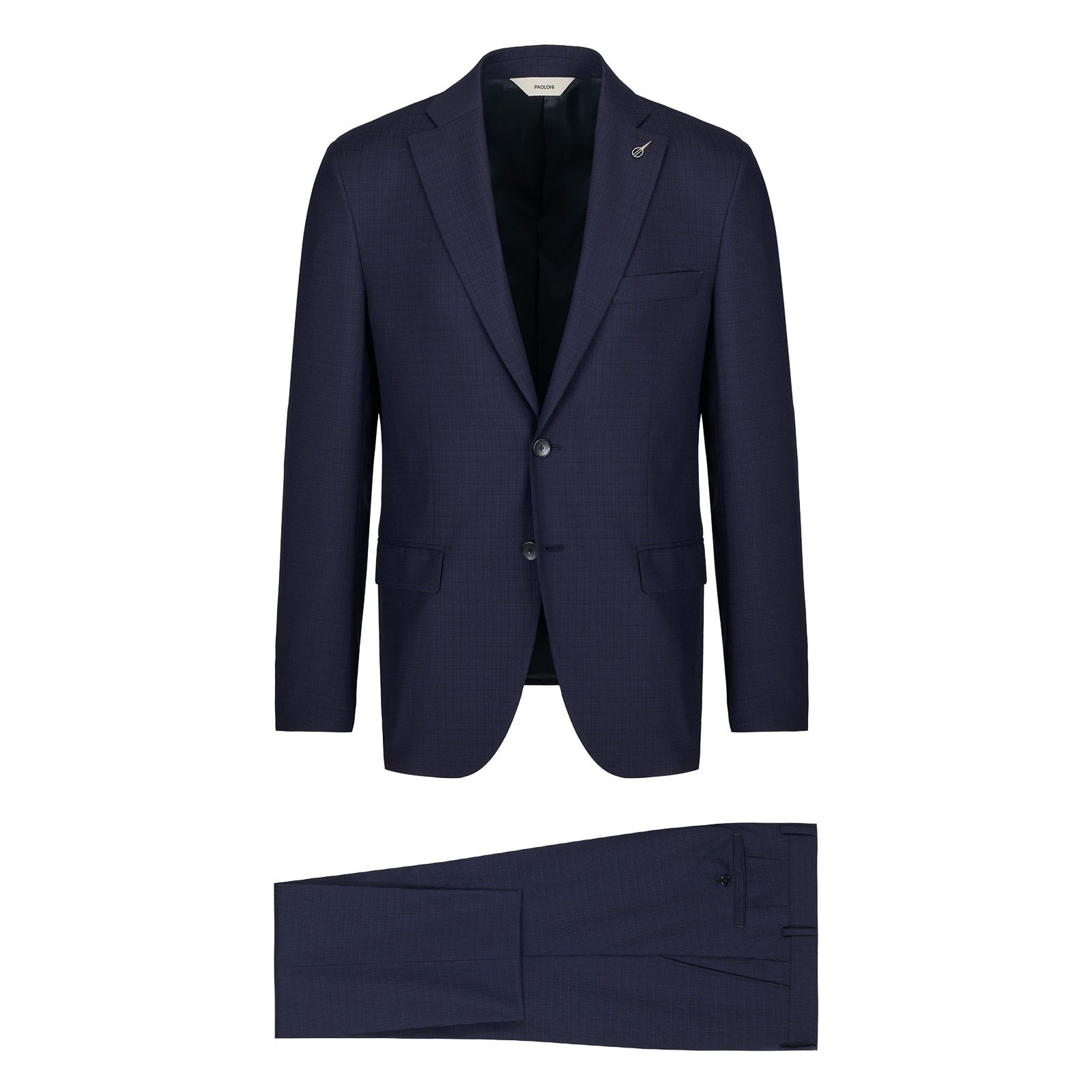 Abito micro check lana vergine super 110`s 44 / BLU