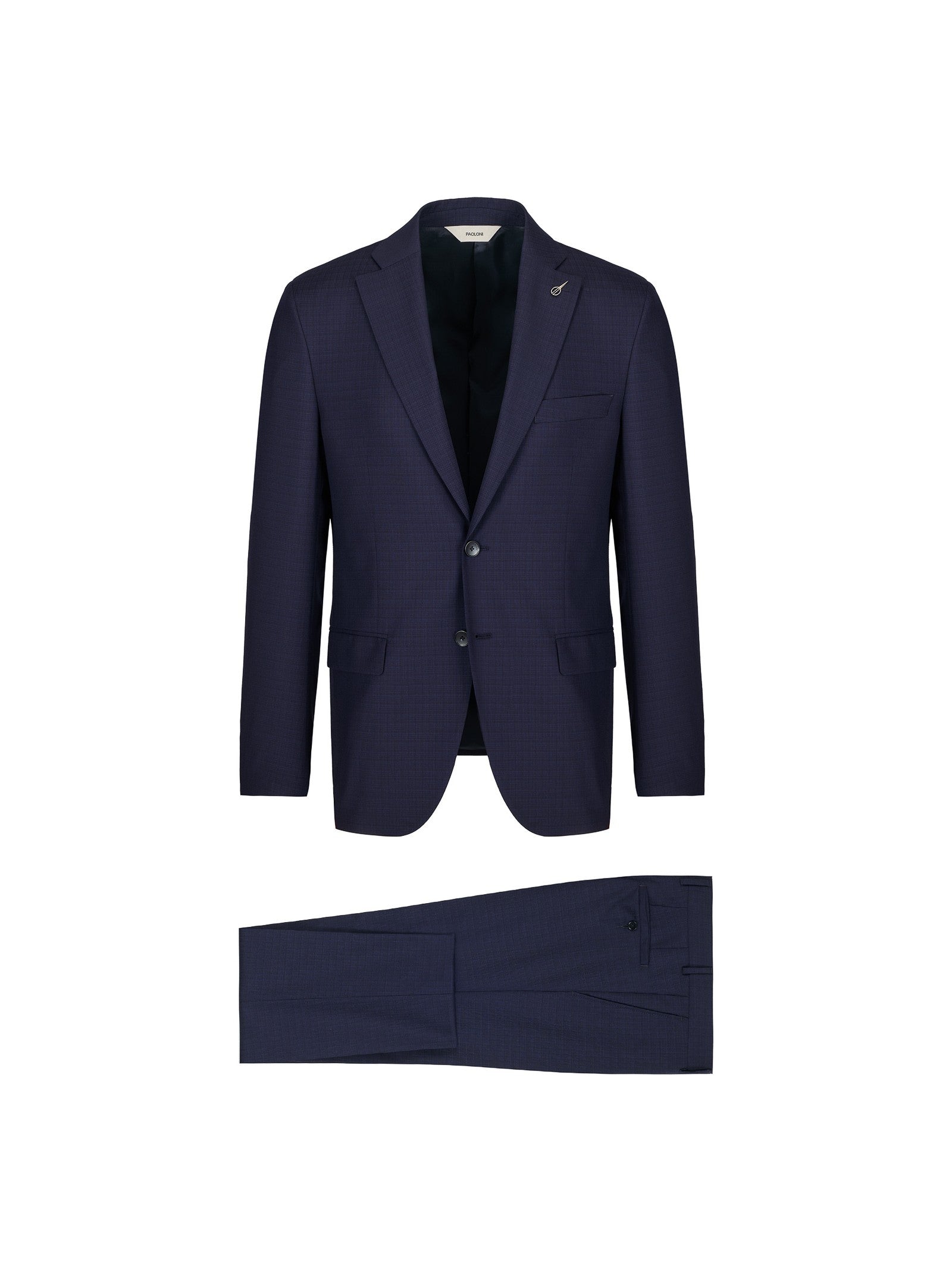 Abito micro check lana vergine super 110`s 44 / BLU