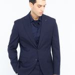 Abito micro check lana vergine super 110`s 44 / BLU