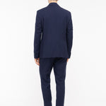 Abito micro check lana vergine super 110`s 44 / BLU