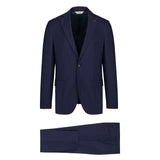 Abito gessato lana vergine super 100`s 44 / BLU