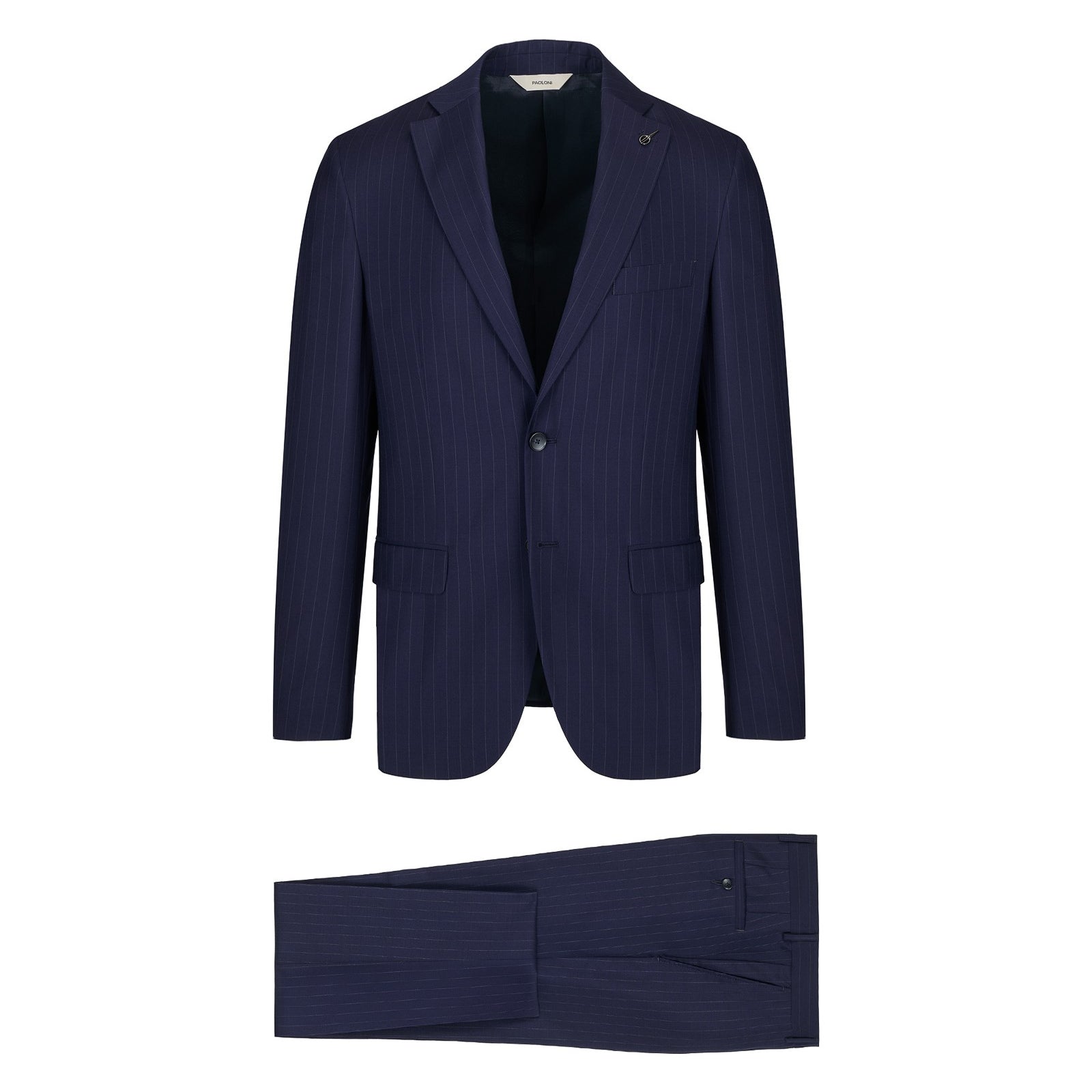 Abito gessato lana vergine super 100`s 44 / BLU