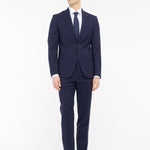 Abito gessato lana vergine super 100`s 44 / BLU