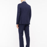 Abito gessato lana vergine super 100`s 44 / BLU