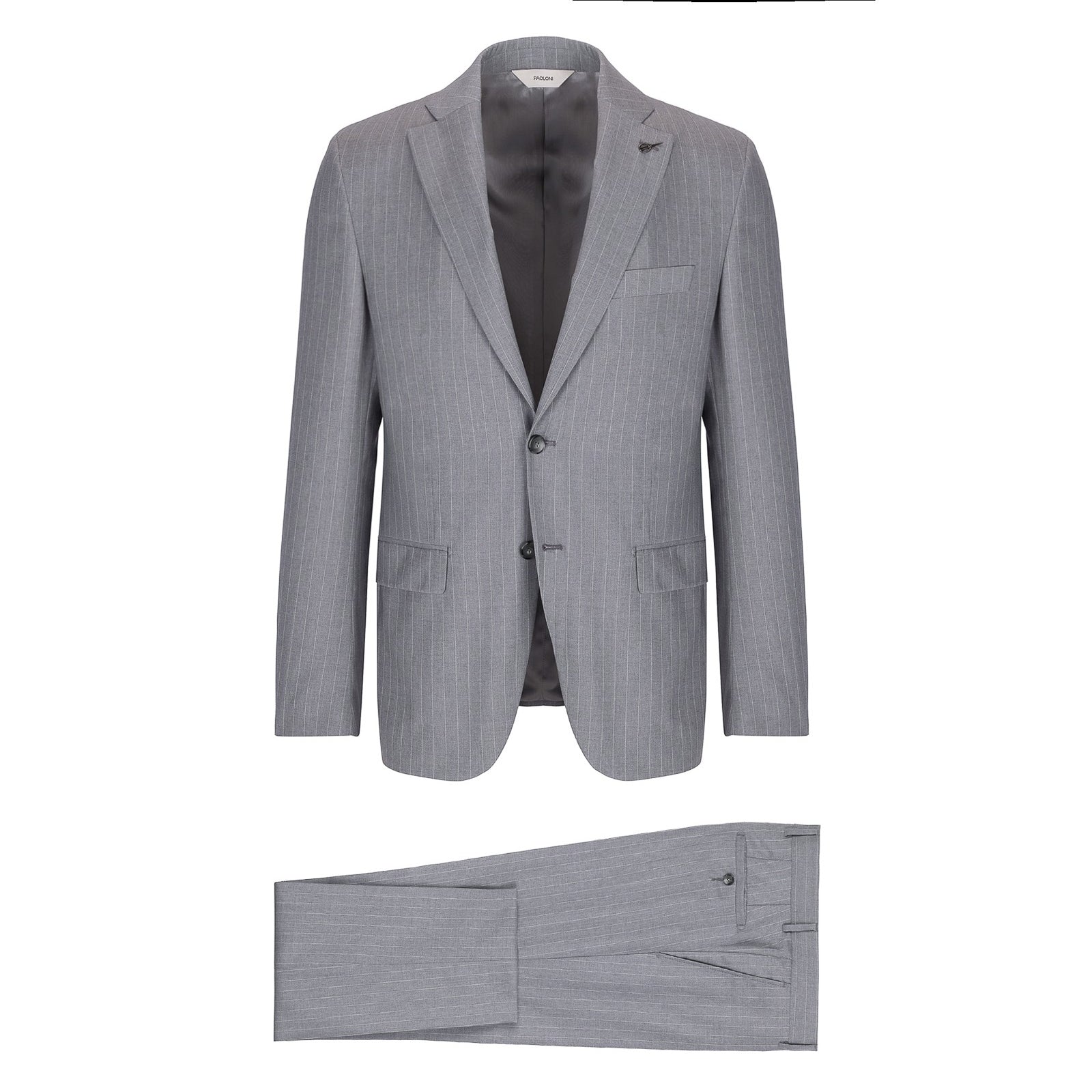 Abito gessato lana vergine super 100`s 44 / GRIGIO