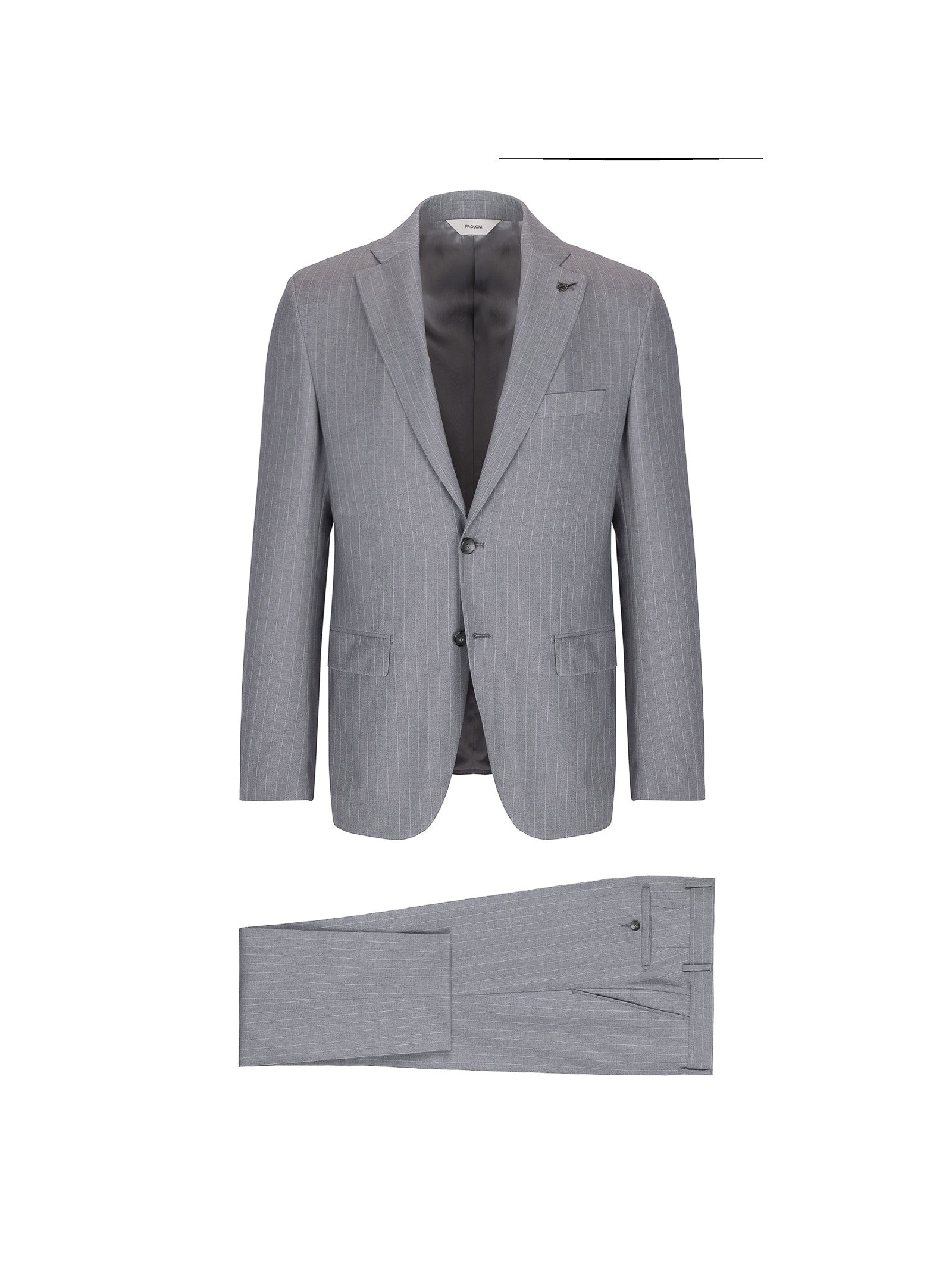 Abito gessato lana vergine super 100`s 44 / GRIGIO