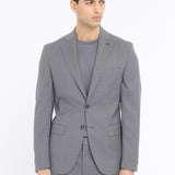 Abito gessato lana vergine super 100`s 44 / GRIGIO