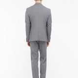 Abito gessato lana vergine super 100`s 44 / GRIGIO