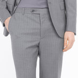 Abito gessato lana vergine super 100`s 44 / GRIGIO