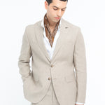 Abito semifoderato in lino 44 / BEIGE