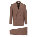 Abito doppiopetto fresco di lana stretch 44 / MARRONE