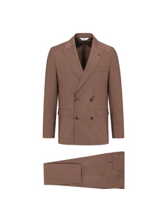 Abito doppiopetto fresco di lana stretch 44 / MARRONE