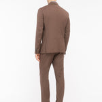 Abito doppiopetto fresco di lana stretch 44 / MARRONE