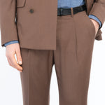 Abito doppiopetto fresco di lana stretch 44 / MARRONE