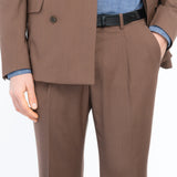 Abito doppiopetto fresco di lana stretch 44 / MARRONE