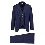 Abito con gilet fresco di lana stretch 44 / BLU