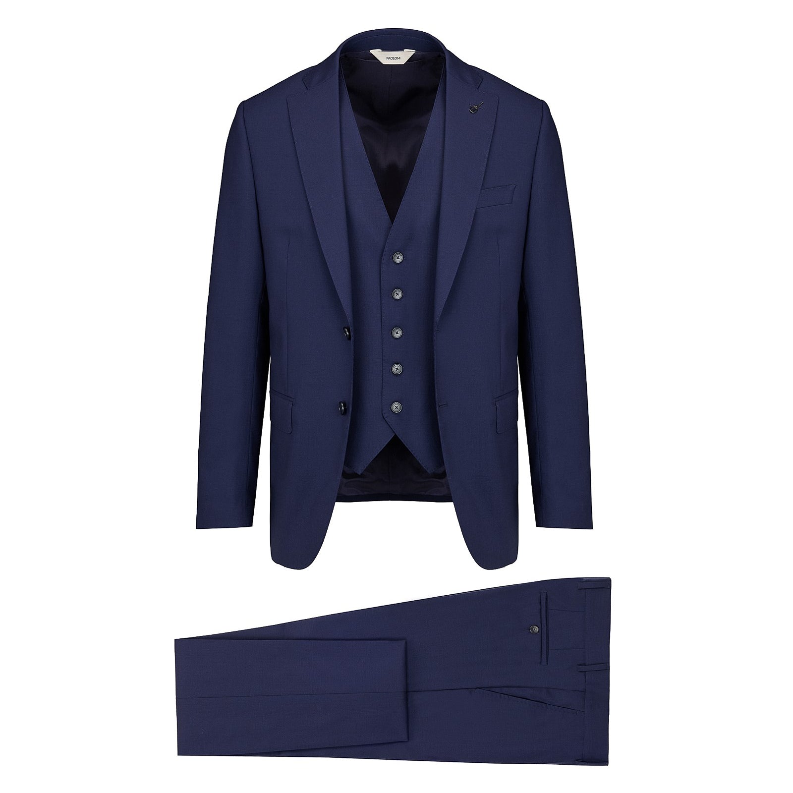 Abito con gilet fresco di lana stretch 44 / BLU