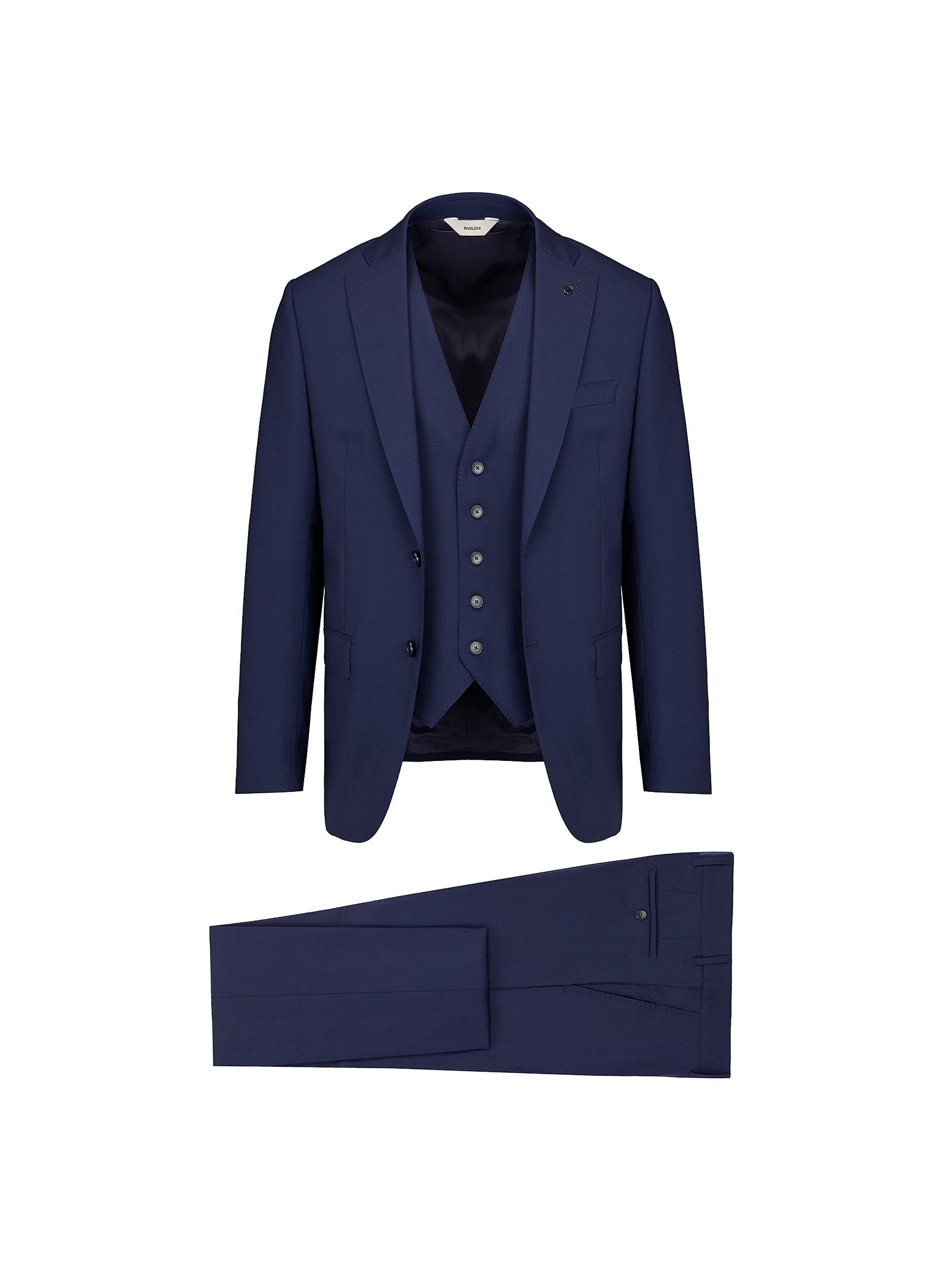 Abito con gilet fresco di lana stretch 44 / BLU