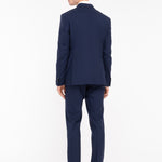 Abito con gilet fresco di lana stretch 44 / BLU