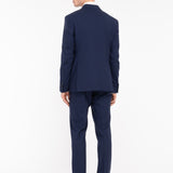 Abito con gilet fresco di lana stretch 44 / BLU