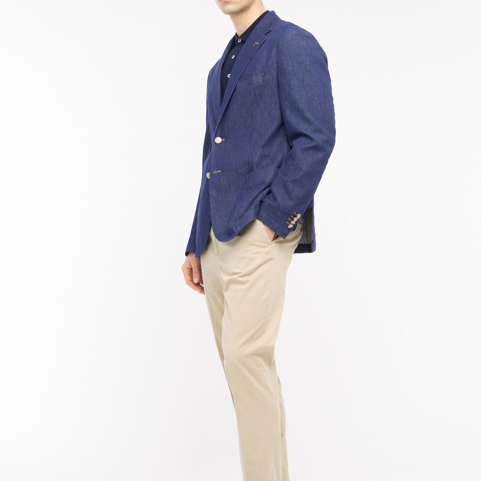 Giacca sfoderata cotone denim 44 / BLU