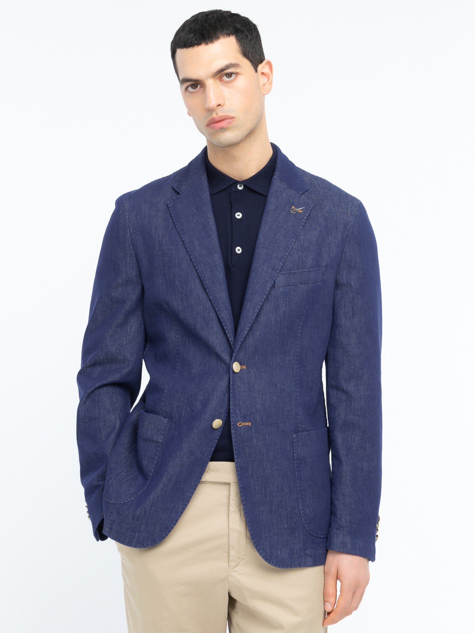 Giacca sfoderata cotone denim 44 / BLU