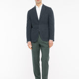 Giacca sfoderata misto cotone lino stretch 44 / BLU