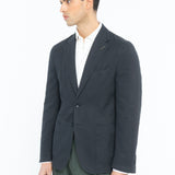 Giacca sfoderata misto cotone lino stretch 44 / BLU