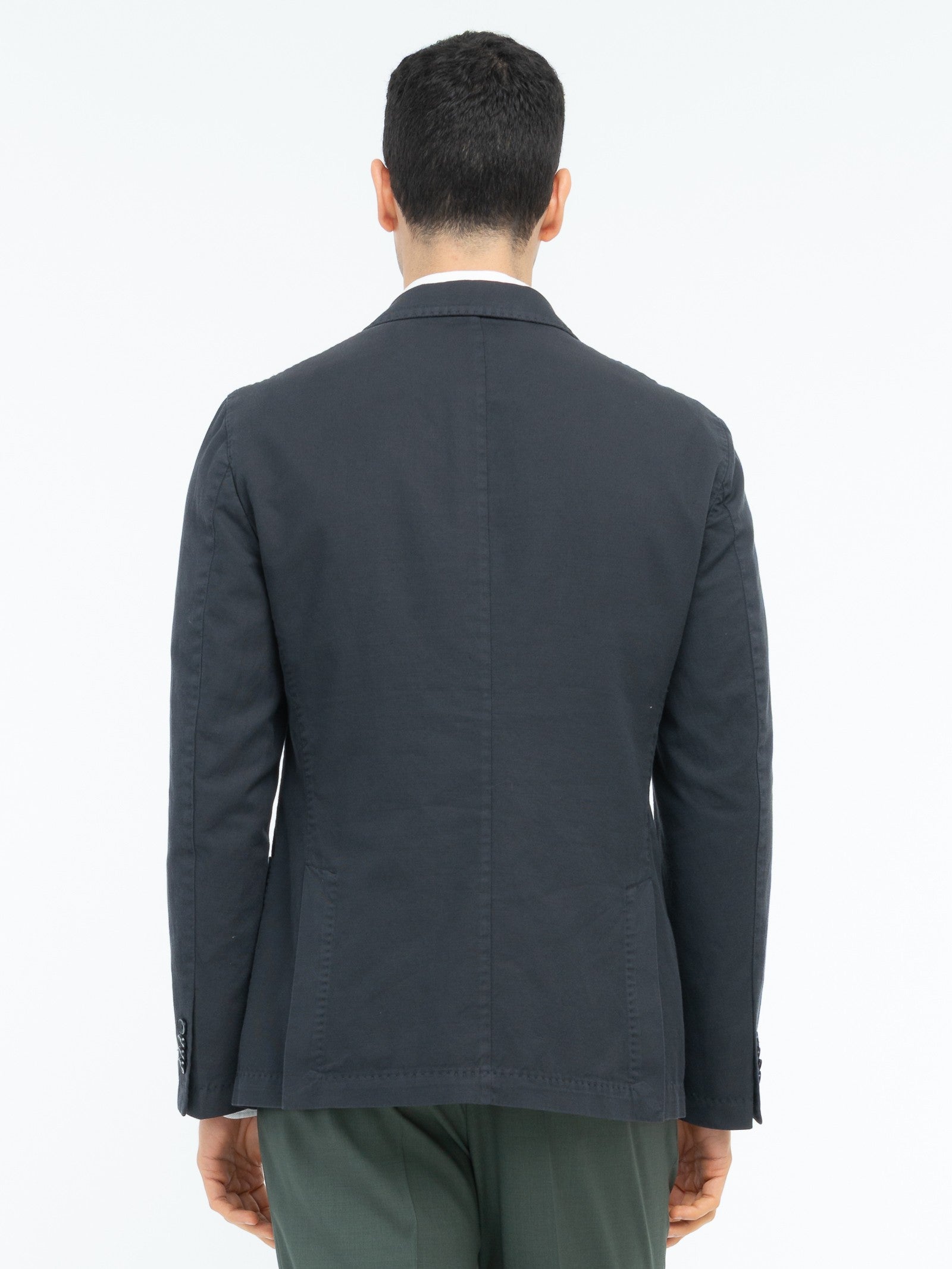 Giacca sfoderata misto cotone lino stretch 44 / BLU