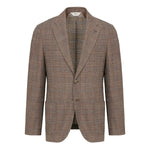 Giacca sfoderata macro check misto lana cotone 44 / MARRONE