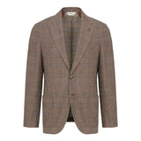 Giacca sfoderata macro check misto lana cotone 44 / MARRONE