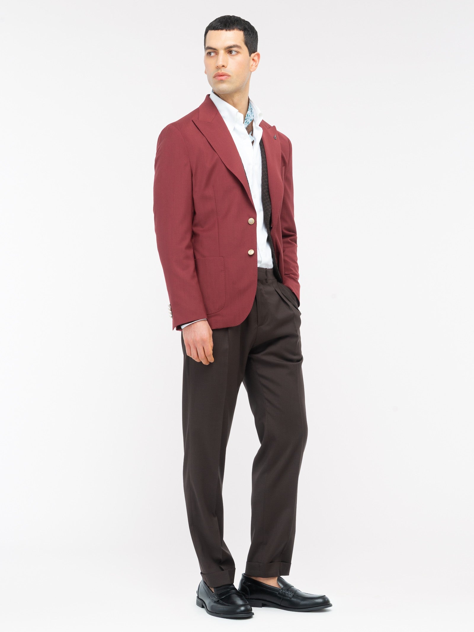 Giacca sfoderata fresco di lana stretch 44 / ROSSO