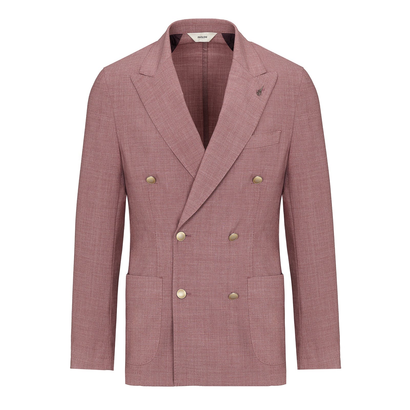 Giacca doppiopetto tinta misto lana stretch 44 / ROSSO