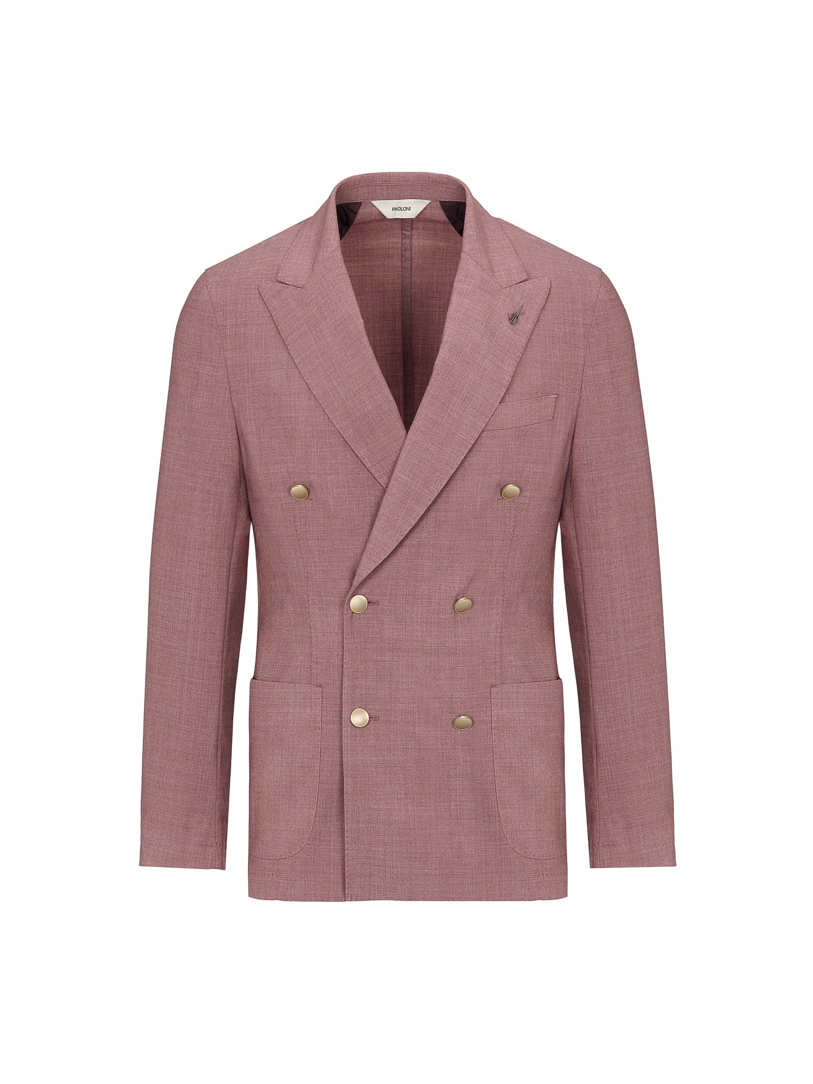 Giacca doppiopetto tinta misto lana stretch 44 / ROSSO