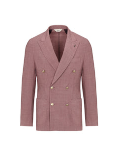 Giacca doppiopetto tinta misto lana stretch 44 / ROSSO