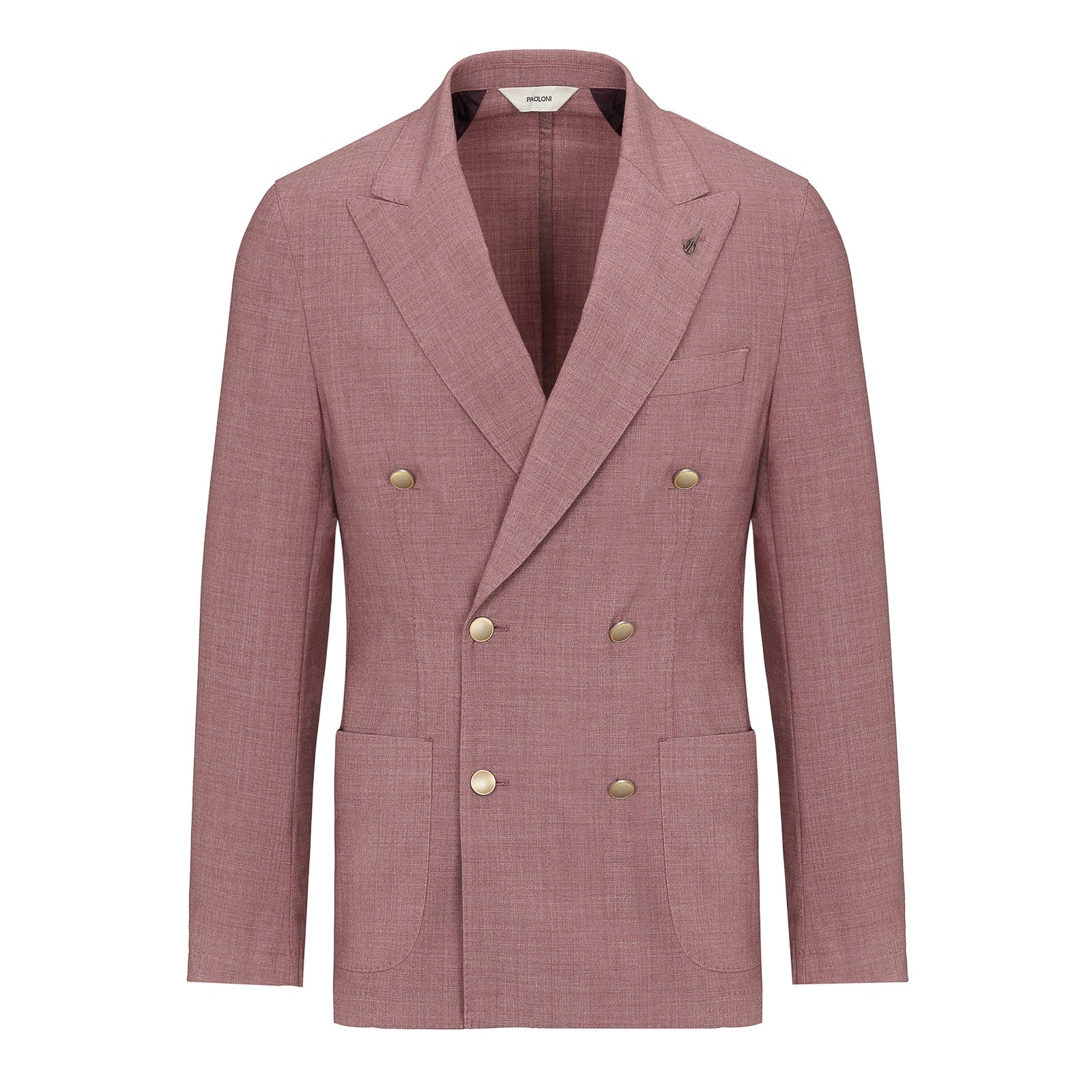 Giacca doppiopetto tinta misto lana stretch 44 / ROSSO
