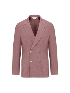 Giacca doppiopetto tinta misto lana stretch 44 / ROSSO