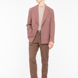 Giacca doppiopetto tinta misto lana stretch 44 / ROSSO