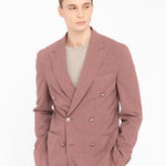 Giacca doppiopetto tinta misto lana stretch 44 / ROSSO